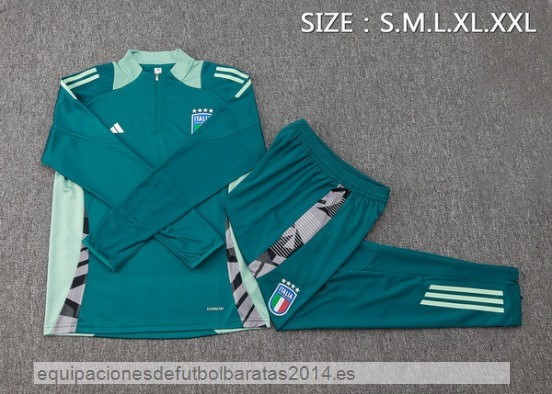 Nuevo Conjunto Completo Sudadera Entrenamiento Italia 2024 Verde Baratas